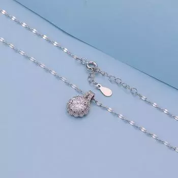 Подвеска из муассанита в виде снежинки в 1 карат, легкое роскошное роскошное ожерелье из стерлингового серебра S999 в корейском стиле, женская цепочка на ключицы 925 silver