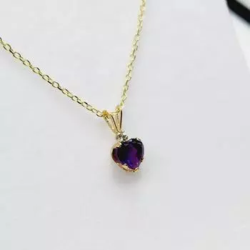 Подвеска из настоящего аметиста 6x6 мм, подвеска из фиолетового аметиста в форме сердца для нее