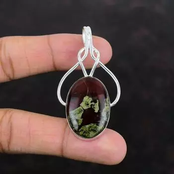 Подвеска из настоящего драгоценного камня Драконий кровавый камень ювелирные изделия изящная подвеска из стерлингового серебра 925 пробы подвеска ручной работы из драконьего кровавого камня ювелирные изделия подарки для мамы