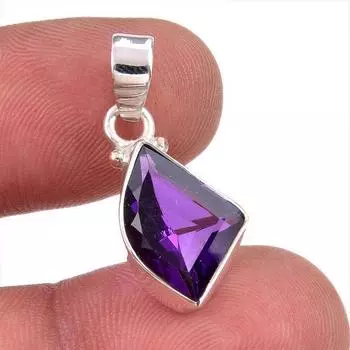 Подвеска из натурального африканского аметиста из стерлингового серебра 925 пробы 1,25 дюйма C7W78