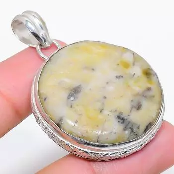 Подвеска из натурального африканского драгоценного камня вазонита из стерлингового серебра 925 пробы 1,97 дюйма e8Z92