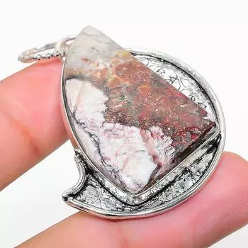 Подвеска из натурального агата с кружевом Лагуна, стерлингового серебра 925 пробы, 1,97 дюйма, t5R02