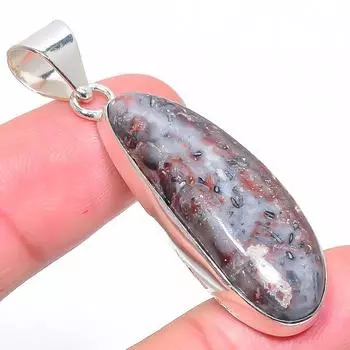 Подвеска из натурального агата с кружевом Лагуна, стерлингового серебра 925 пробы, 2,09 дюйма, Y7C59