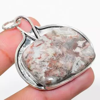 Подвеска из натурального агата с кружевом Лагуна, стерлингового серебра 925 пробы, 2,05 дюйма m4v43