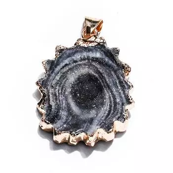 Подвеска из натурального агата Vug Sunflower, ожерелье из солнечного агата Vug Milky Way, нерегулярный орнамент Triangle a (Random One)