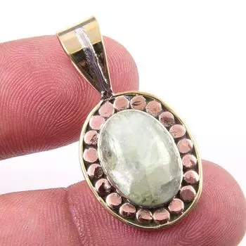 Подвеска из натурального аквамарина из стерлингового серебра 925 пробы в двух тонах 1,25 дюйма i7Y23