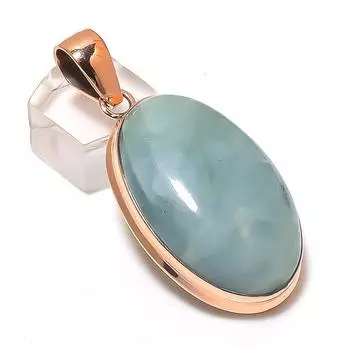 Подвеска из натурального аквамарина, медная, ручная работа, 2,25 дюйма J7f65