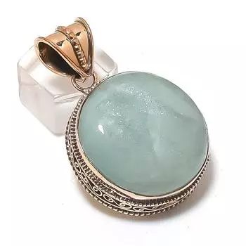 Подвеска из натурального аквамарина ручной работы из меди 1,85 k4m85