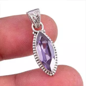 Подвеска из натурального александрита из стерлингового серебра 925 пробы 1,25 дюйма P0F38