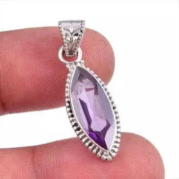 Подвеска из натурального александрита из стерлингового серебра 925 пробы 1,25 дюйма Q7M29