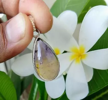 Подвеска из натурального аметрина из стерлингового серебра 925 пробы, 1,2 дюйма, рождественская 1.2 inch