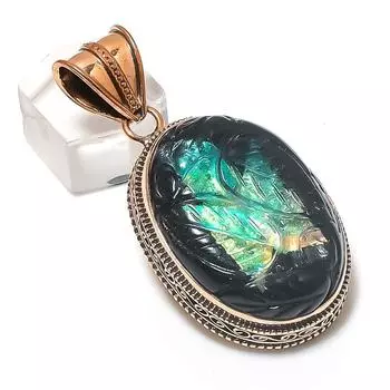 Подвеска из натурального аммолита из меди ручной работы 2,17 v0r88