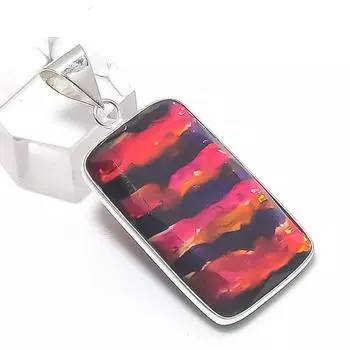 Подвеска из натурального аммолита из стерлингового серебра 925 пробы 1,81 дюйма p4f51