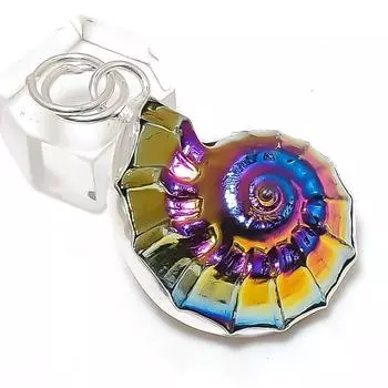 Подвеска из натурального аммонита, драгоценного камня, стерлингового серебра 925 пробы, 1,97 дюйма, g8z65