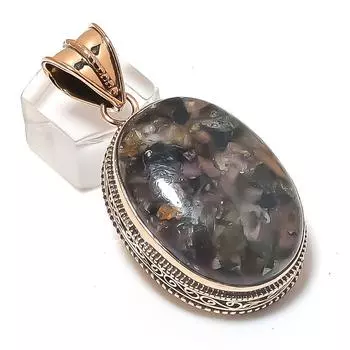 Подвеска из натурального арбузного турмалина из меди 2,17 дюйма i3J62