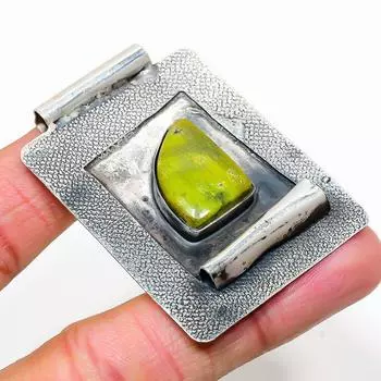 Подвеска из натурального атлантисита, ручная работа, серебро 925 пробы, 2,21 дюйма, t0G56