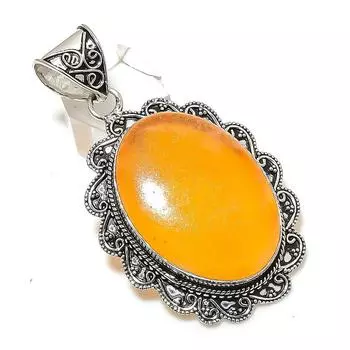 Подвеска из натурального балтийского янтаря из стерлингового серебра 925 пробы 2,56 дюйма A9g49