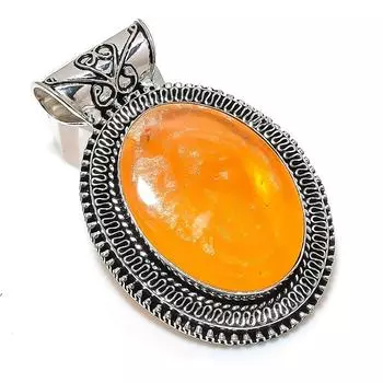 Подвеска из натурального балтийского янтаря из стерлингового серебра 925 пробы 2,36 дюйма Y1L37