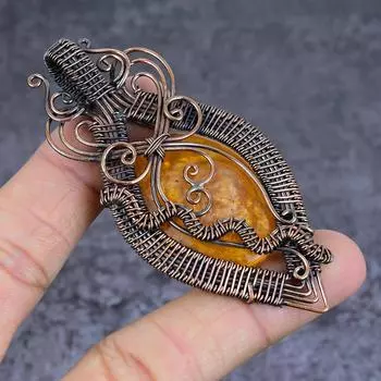 Подвеска из натурального балтийского янтаря с медной проволокой 3,23 дюйма I1g45