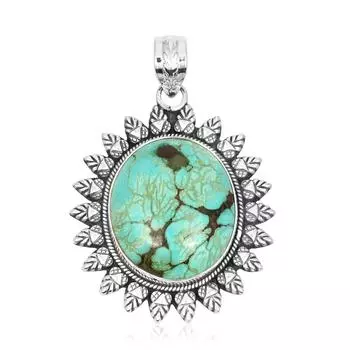 Подвеска из натурального бирюзового камня, серебро 925 пробы, драгоценный камень овальной формы, ювелирные изделия ручной работы, подарок для женщин, пасхальный подарок синий