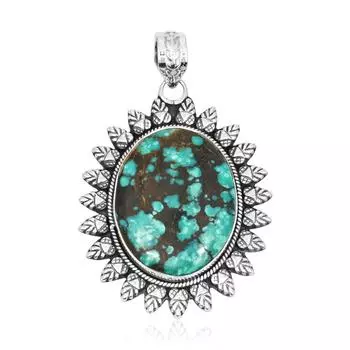 Подвеска из натурального бирюзового камня, серебро 925 пробы, драгоценный камень овальной формы, ювелирные изделия ручной работы, подарок для женщин, пасхальный подарок синий