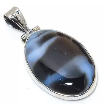 Подвеска из натурального ботсванского агата из стерлингового серебра 925 пробы 1,75 дюйма R3c14
