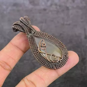 Подвеска из натурального ботсванского агата с медной проволокой 2,56 дюйма r6V71