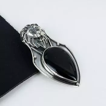 Подвеска из натурального черного оникса, стерлинговое серебро 925 пробы — дизайн ручной работы, повседневные украшения, уникальные подарки из черного оникса 2.55 чёрный