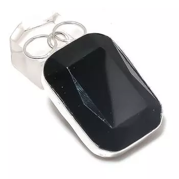 Подвеска из натурального черного шпинеля из меди ручной работы 2,05 дюйма R4t21