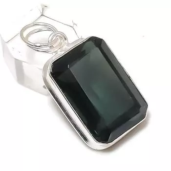 Подвеска из натурального черного шпинеля из стерлингового серебра 925 пробы 1,62 дюйма M7Y27