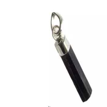 Подвеска из натурального черного турмалина из стерлингового серебра 925 пробы, подарочная подвеска