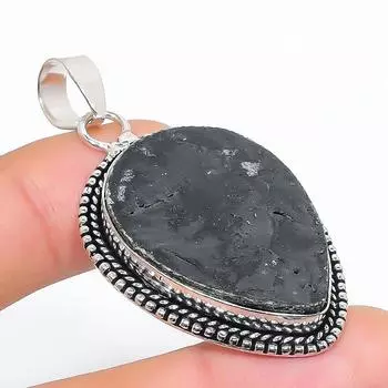 Подвеска из натурального черного турмалина из стерлингового серебра 925 пробы 2,17 дюйма I9L35