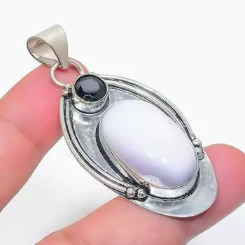 Подвеска из натурального дендрита, опала, шпинели из стерлингового серебра 925 пробы 2,29 дюйма F5J92