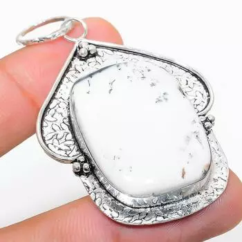 Подвеска из натурального дендритового опала, белого топаза из стерлингового серебра 925 пробы 2,52 дюйма o4P78