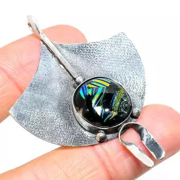 Подвеска из натурального дихроичного стекла с драгоценным камнем из стерлингового серебра 925 пробы 2,40 o0A05