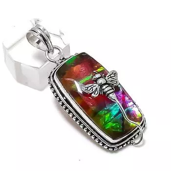 Подвеска из натурального дихроичного стекла с драгоценными камнями из стерлингового серебра 925 пробы 2,05 дюйма n2P68