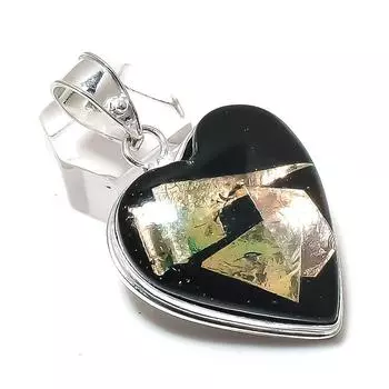 Подвеска из натурального дихроичного стекла с драгоценным камнем из стерлингового серебра 925 пробы 2,21 дюйма l0E48