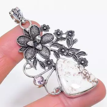 Подвеска из натурального дикого коня, кунцита из стерлингового серебра 925 пробы 2,76 дюйма l1J61