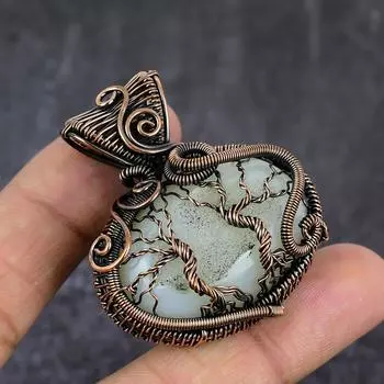 Подвеска из натурального драгоценного камня Ботсвана друзы из медной проволоки 2,01 дюйма s7Y52