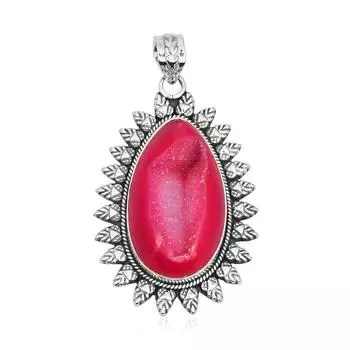 Подвеска из натурального драгоценного камня Ботсваны Друзи, серебро 925 пробы, драгоценный камень грушевидной формы, ювелирные изделия ручной работы, подарок для женщин, пасхальный подарок розовый
