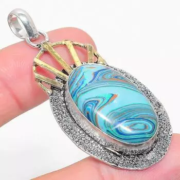 Подвеска из натурального драгоценного камня Calsilica из стерлингового серебра 925 пробы, двухцветная, 2,29 дюйма, K5r11