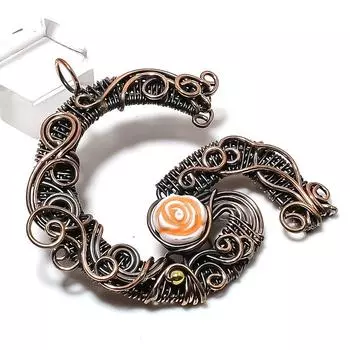 Подвеска из натурального драгоценного камня G Look Handmade из медной проволоки 2,36 дюйма J7Z88