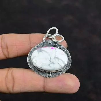 Подвеска из натурального драгоценного камня Howlite, ювелирное изделие ручной работы из стерлингового серебра 925 пробы, ювелирное изделие Howlite, новейший дизайн, кулон, подарки для матери