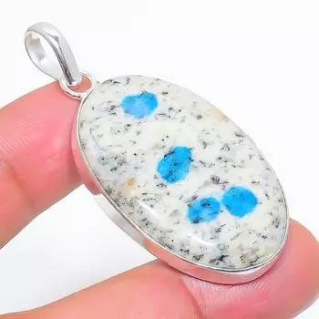 Подвеска из натурального драгоценного камня K2 Blue Azurite из стерлингового серебра 925 пробы 2,05 дюйма R3B30