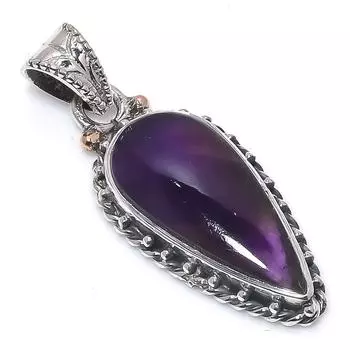 Подвеска из натурального драгоценного камня какоксенит из стерлингового серебра 925 пробы 1,50 дюйма Z7i81