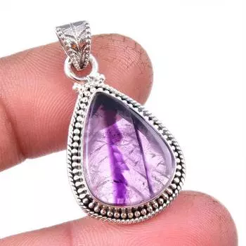 Подвеска из натурального драгоценного камня какоксенит из стерлингового серебра 925 пробы 1,50 дюйма z7D34