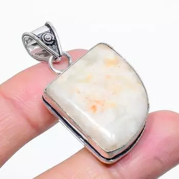 Подвеска из натурального драгоценного камня «Кобра Джаспер» из стерлингового серебра 925 пробы 1,77 дюйма P5G43