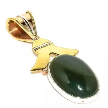 Подвеска из натурального драгоценного камня «кровавый камень» из двухцветного цельного серебра 925 пробы 1,50 дюйма R2w18