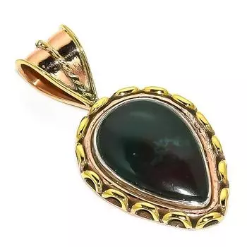 Подвеска из натурального драгоценного камня «кровавый камень» из двухцветного цельного серебра 925 пробы 1,50 дюйма z9z64