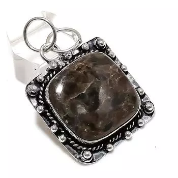 Подвеска из натурального драгоценного камня Ларвикит ручной работы из стерлингового серебра 925 пробы 1,81 дюйма s3n40